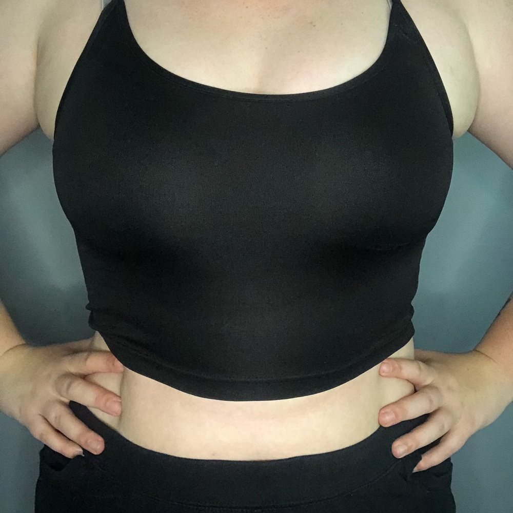 Black Cropped Tank Top